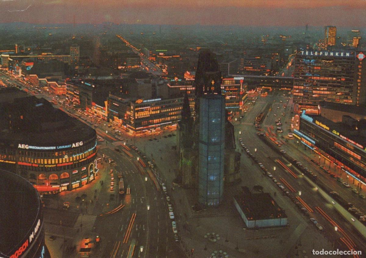 Cartoline: Germany Berlin Cityscape At Night Kaiser Wilhelm Memorial Church *YAW986