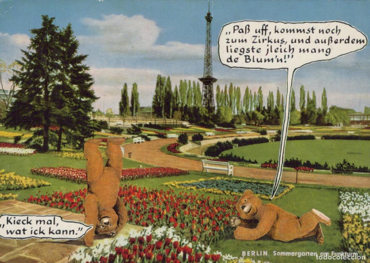 Postkarten: Germany Berlin Summer Garden At Funkturm With Comic Bears Humorous *YAW993