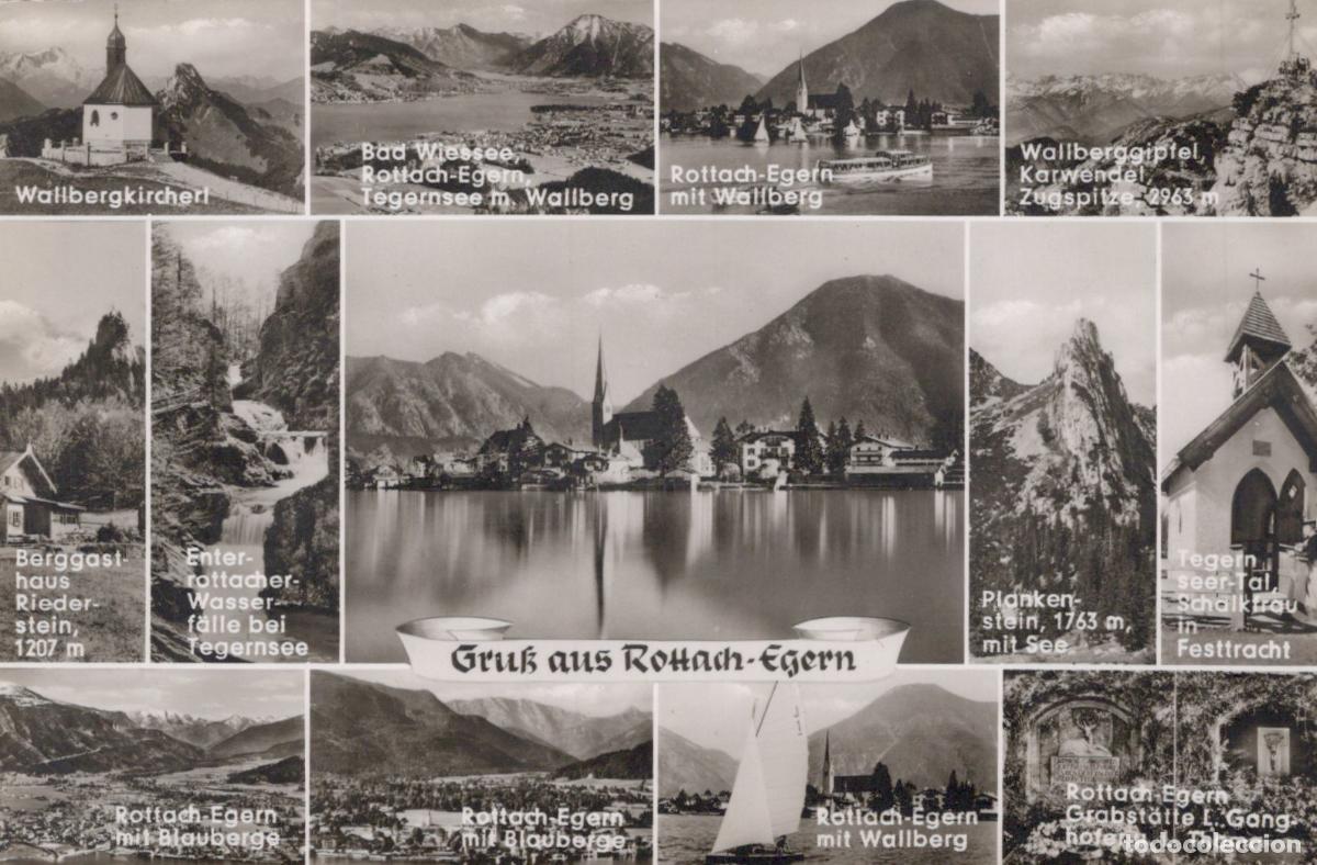 Postcards: Germany Rottach Egern Tegernsee Lake Wallberg Mountain Multi Unposted *YAW759