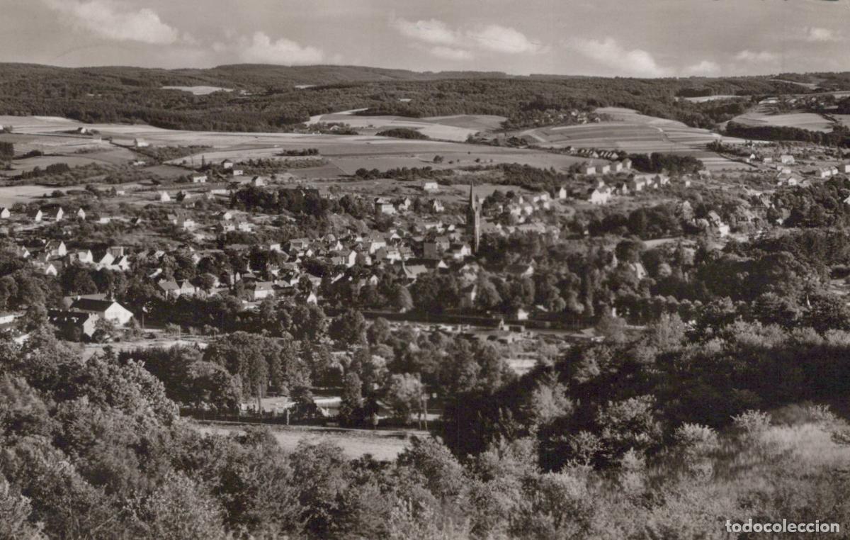 Postcards: Germany Eitorf An der Sieg Aerial View Village Landscape Church 1950s *YAW764
