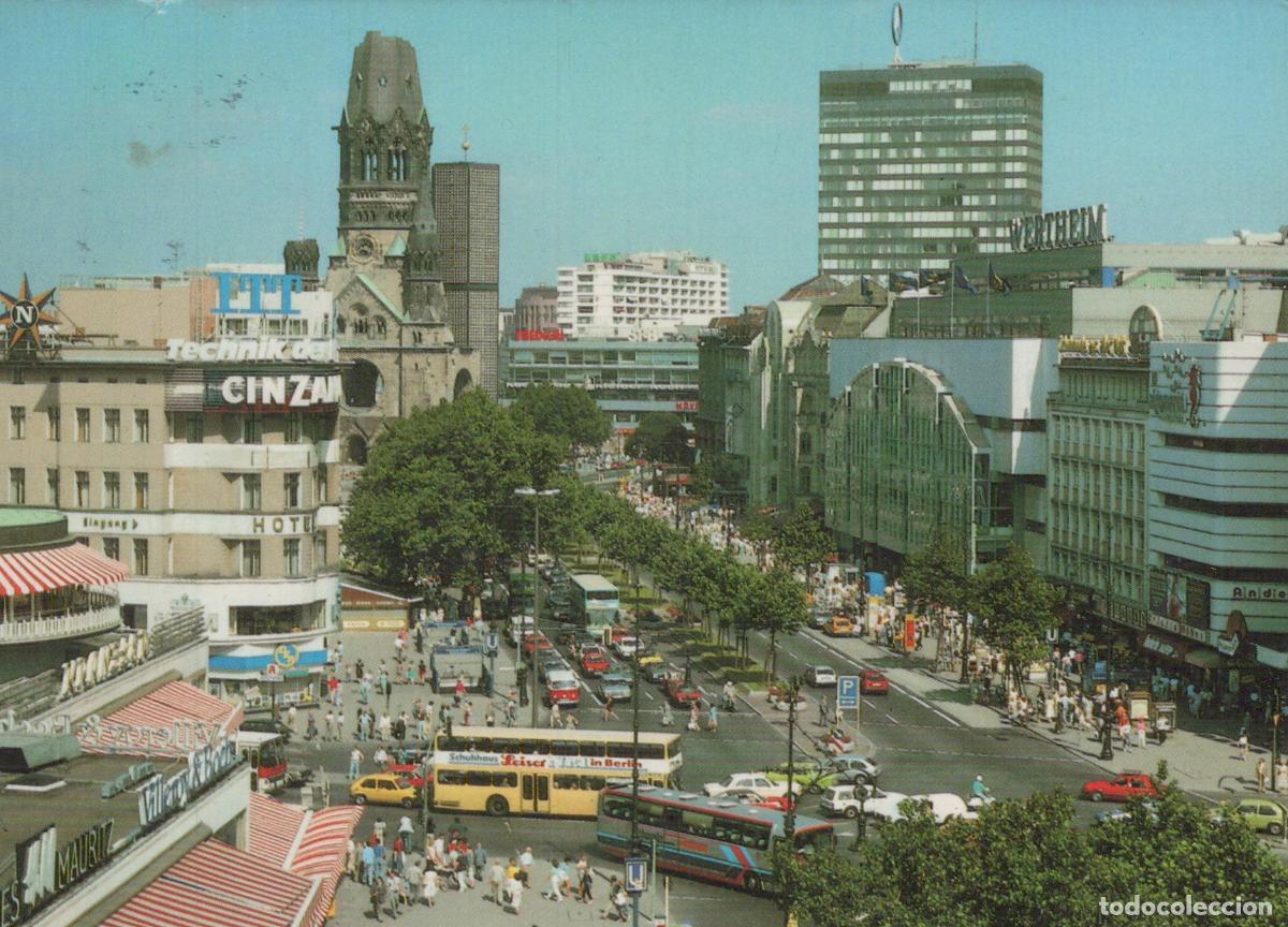 Postkarten: Germany Berlin Kurf&uuml;rstendamm Street Scene With Kaiser Wilhelm Memorial *YAW882