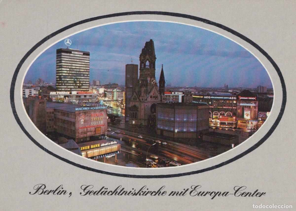 Postkarten: Germany Berlin Ged&auml;chtniskirche mit Europa Center Cityscape At Dusk *YAW887