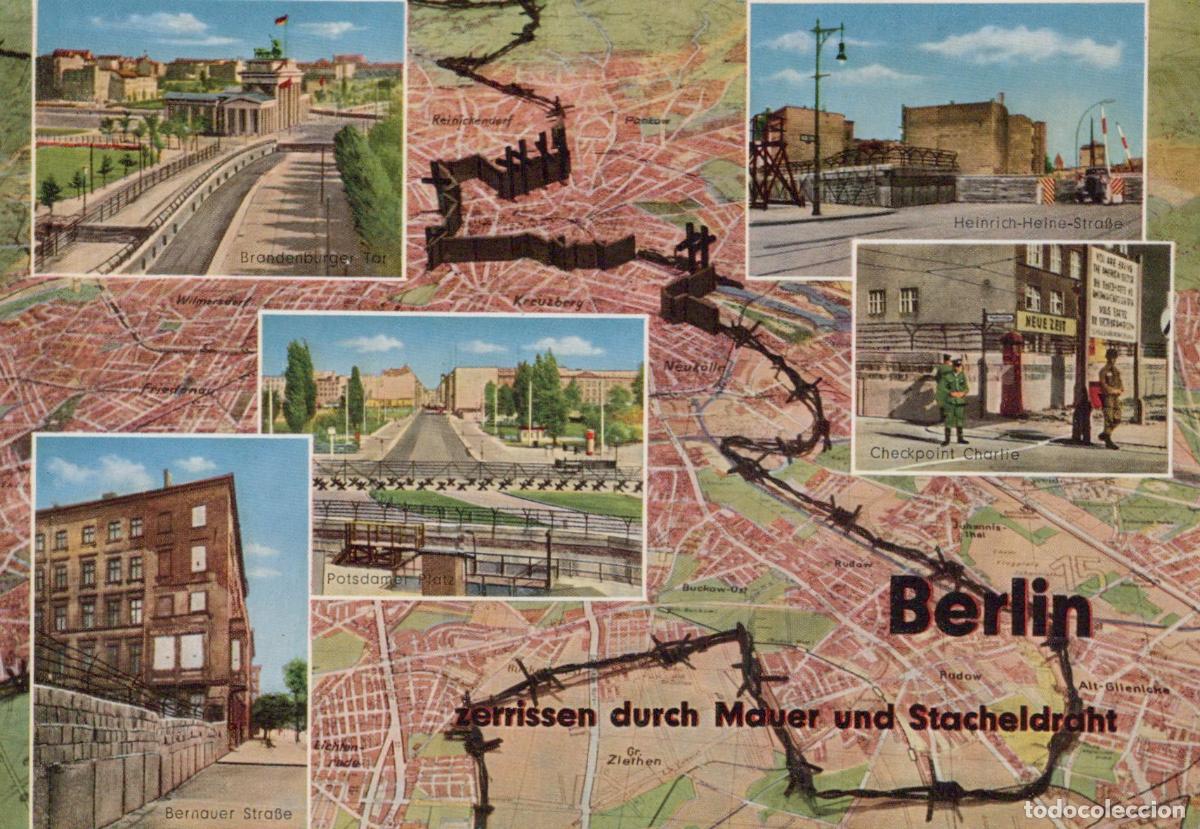 Postales: Germany Berlin Wall and Checkpoints Brandenburg Gate Potsdamer Unposted *YAW929