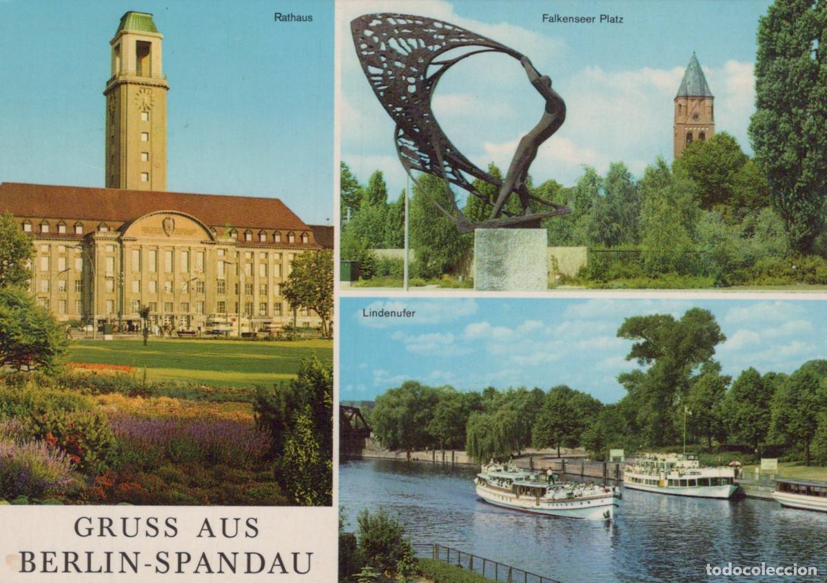 Postales: Germany Berlin Spandau Rathaus Falkenseer Platz Sculpture Lindenufer *YAW984