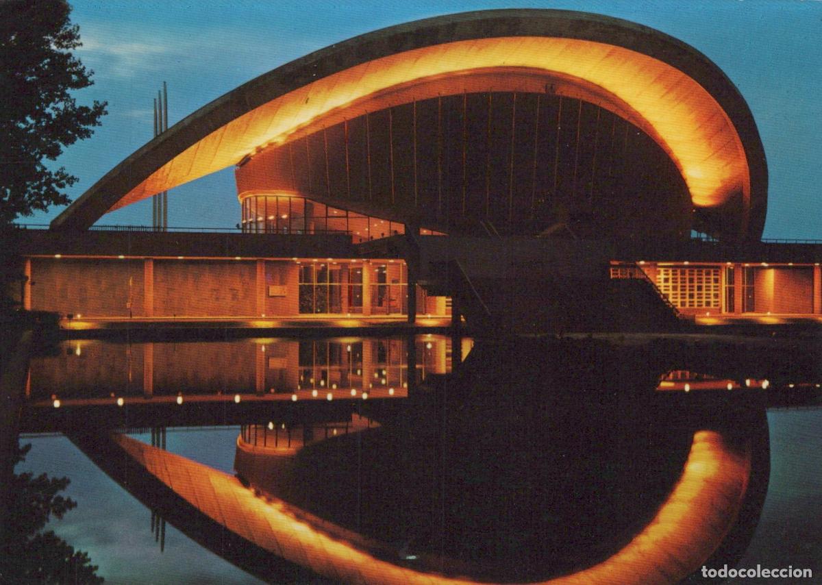 Postales: Germany Berlin Congress Hall Illuminated At Night Reflected in Water *YAW994