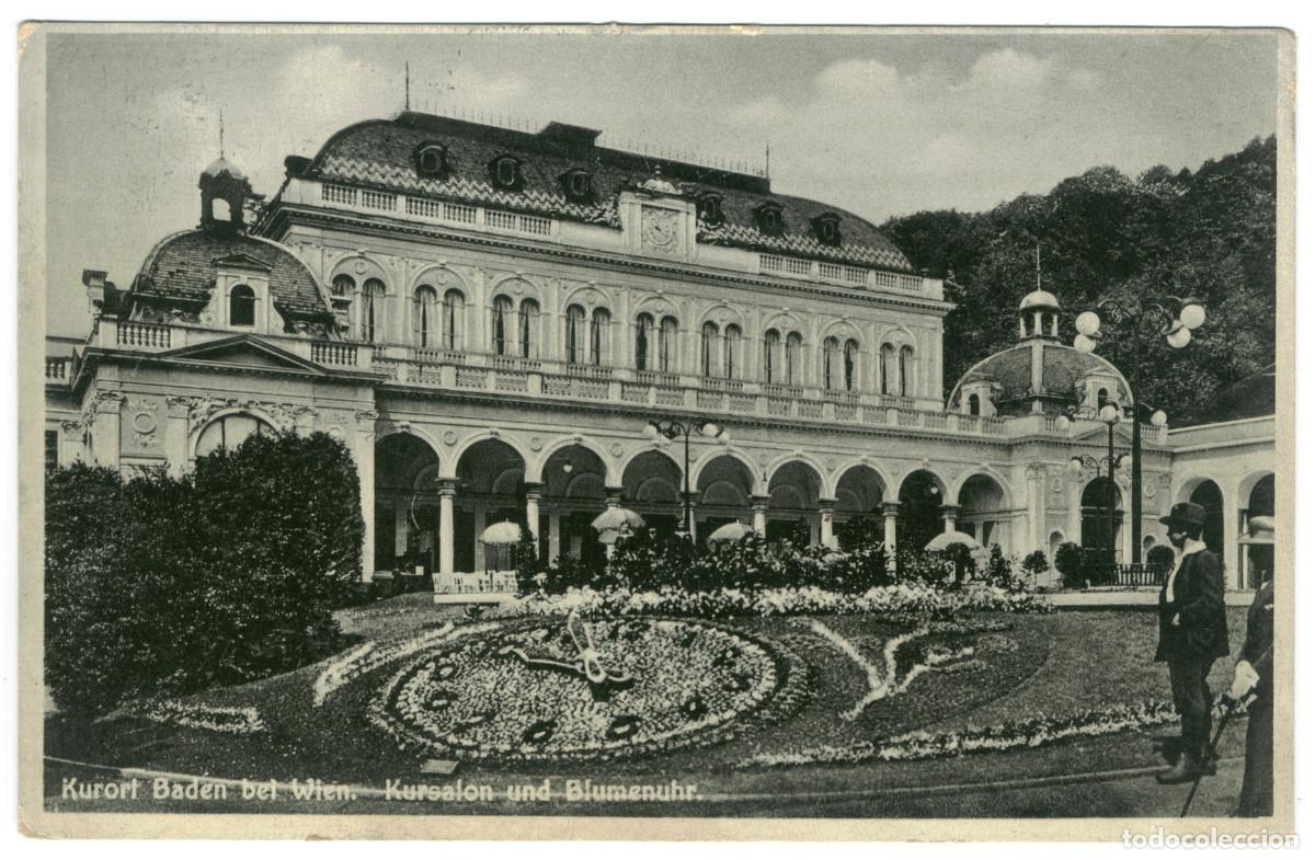 Postales: BADEN BEI WIEN_Kursalon & Blumenuhr_L&ouml;wenstein / Teatros Austria