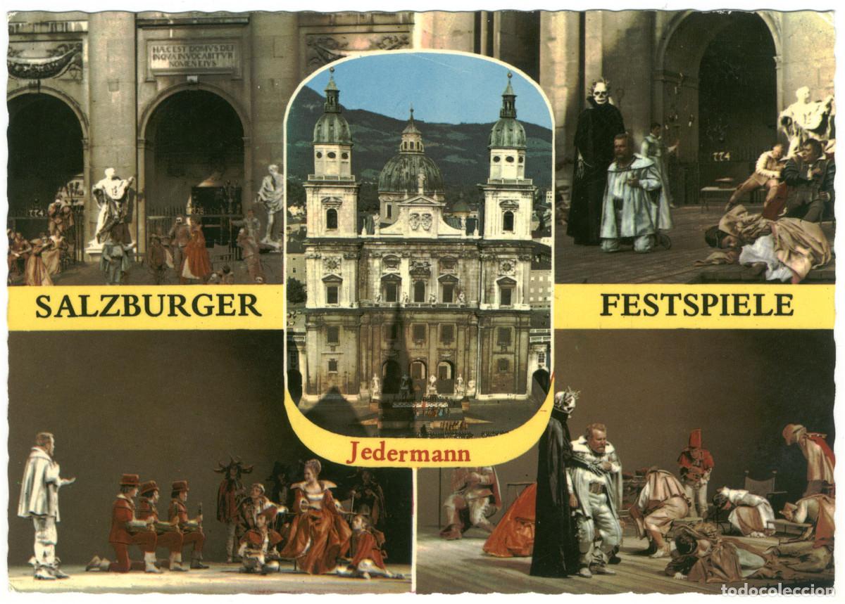 Postales: SALZBURG_Salzburger Festspiele. Mysterienspiel von Hugo v. Hofmannsthal vor dem Do / Teatros Austria