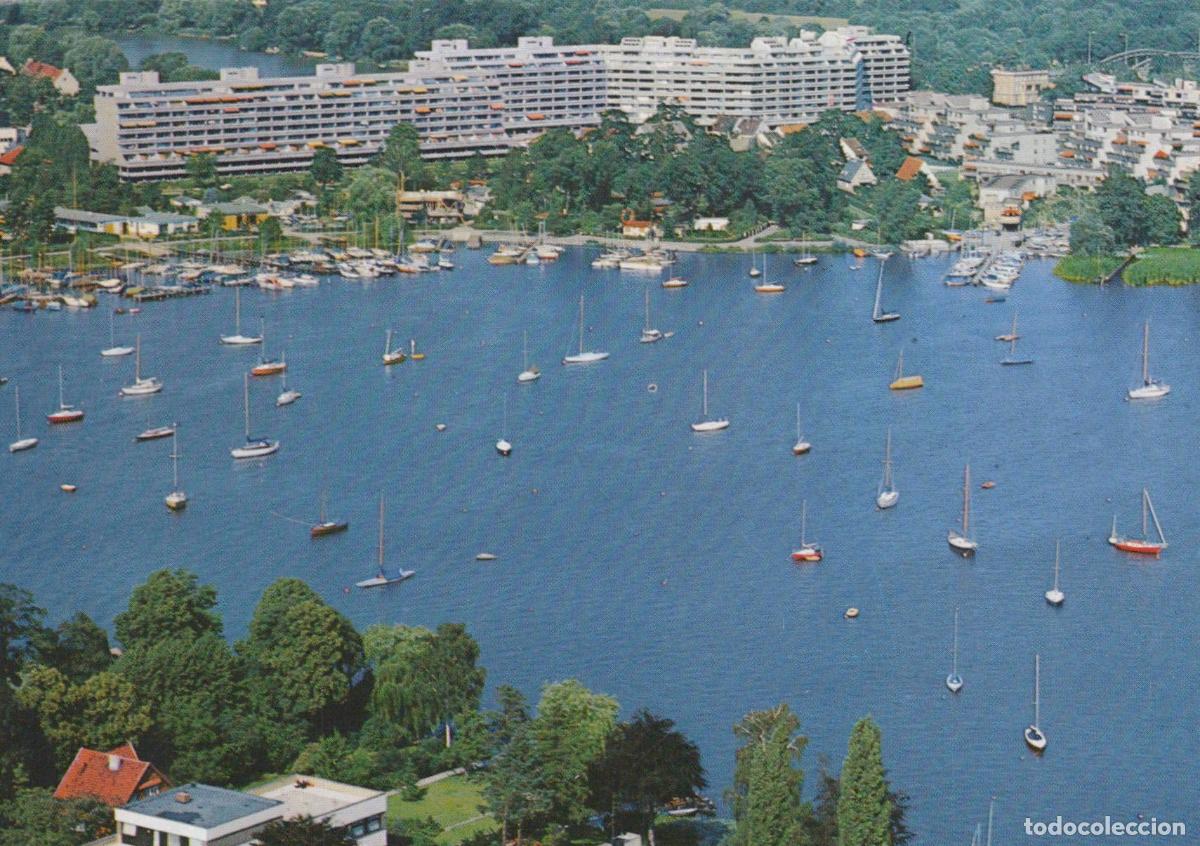 Postales: Germany Berlin Spandau Lake Havel Aerial View Sailboats Modern Buildings *YAX071