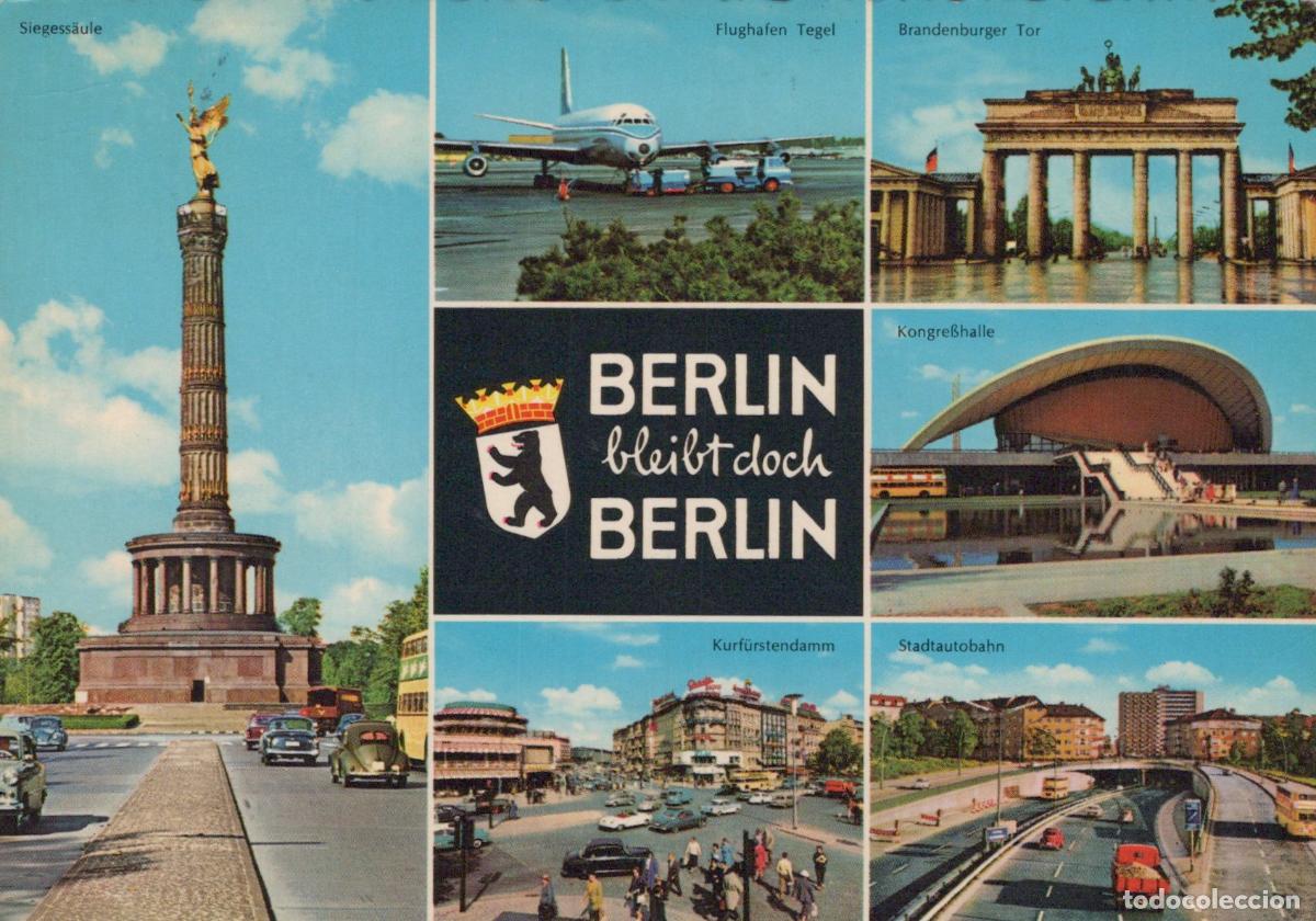 Postais: Germany Berlin Multi View Sieges&auml;ule Tegel Airport Brandenburg Gate *YAX366