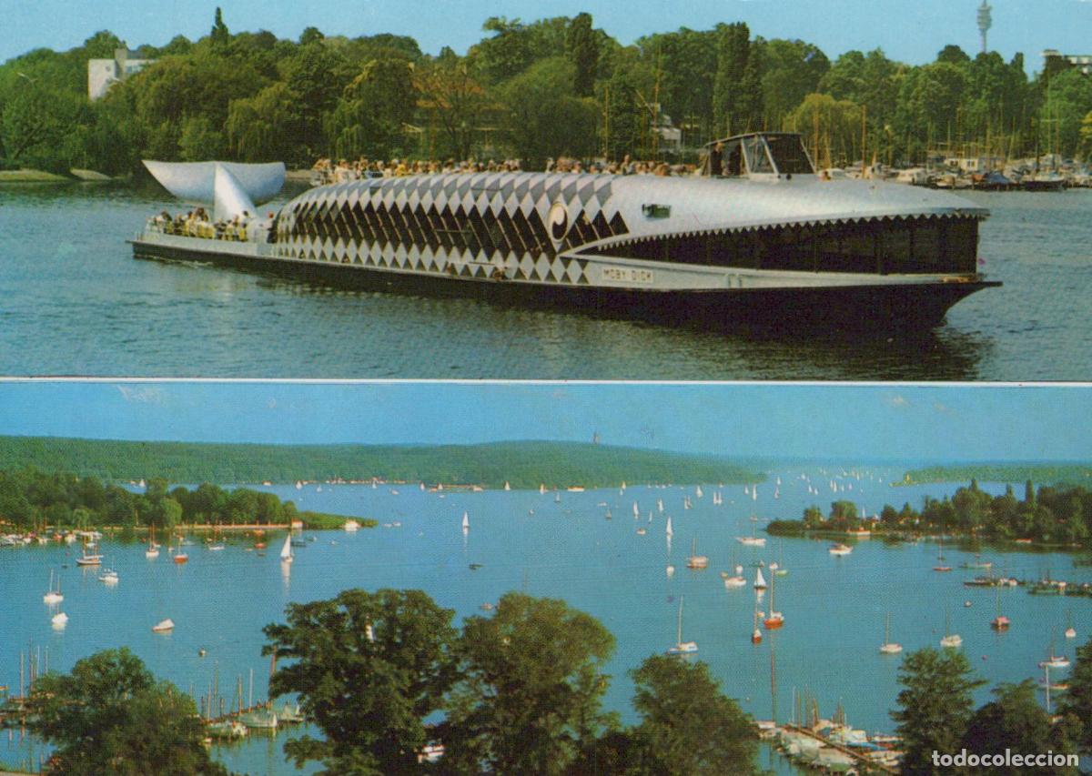 Postais: Germany Berlin Moby Dick Whale Boat Wannsee Lake Sailboats Unposted *YAX451