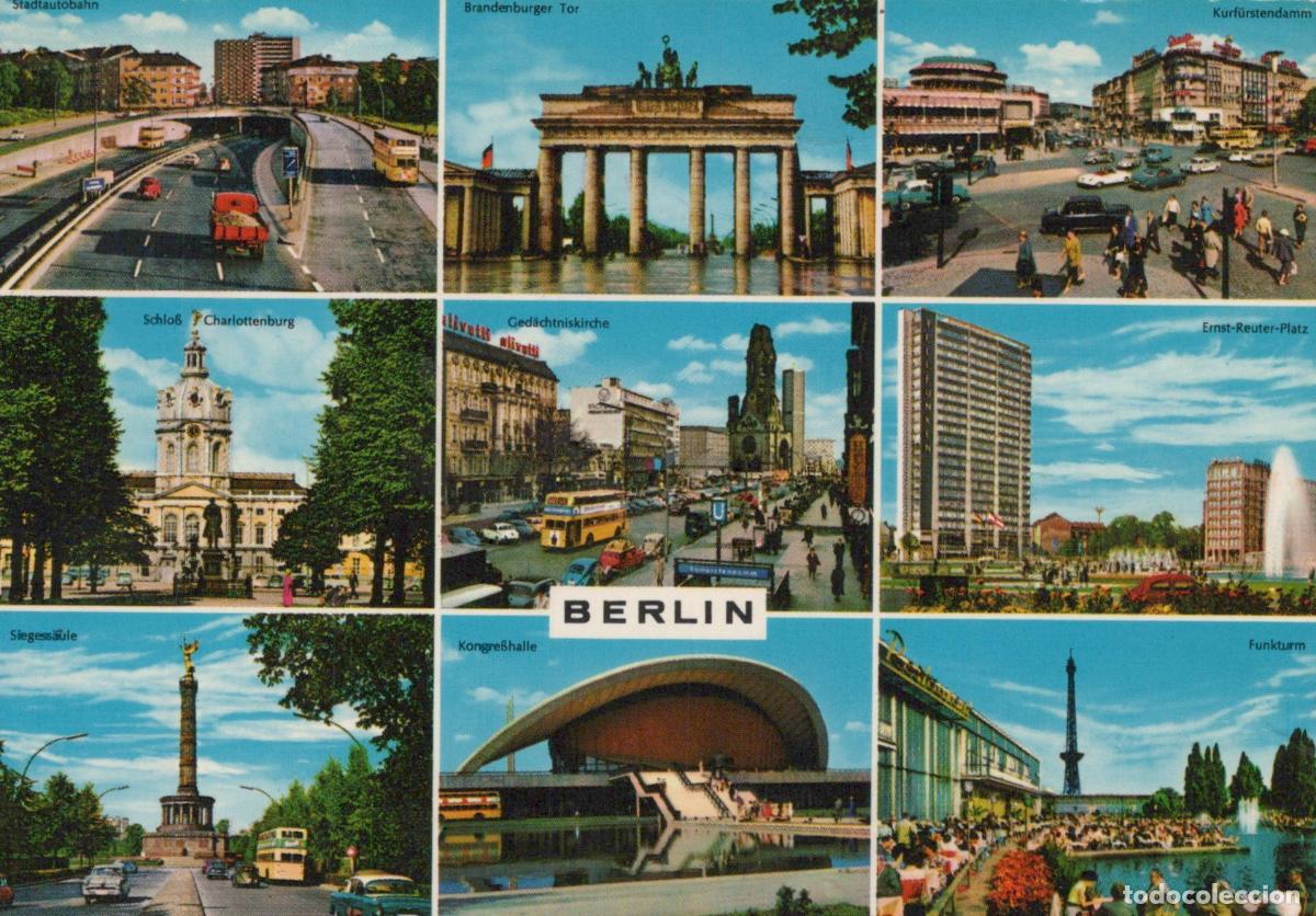Cartes Postales: Germany Berlin City Views Brandenburg Gate Charlottenburg Palace *YAX521