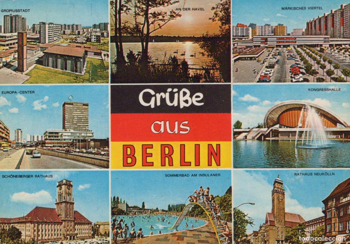 Cartoline: Germany Berlin Multi View Collage Europa Center Kongresshalle Rathaus *YAX182