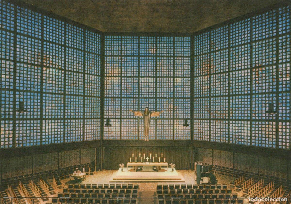 Cartoline: Germany Berlin Kaiser Wilhelm Memorial Church Interior Stained Unposted *YAX188