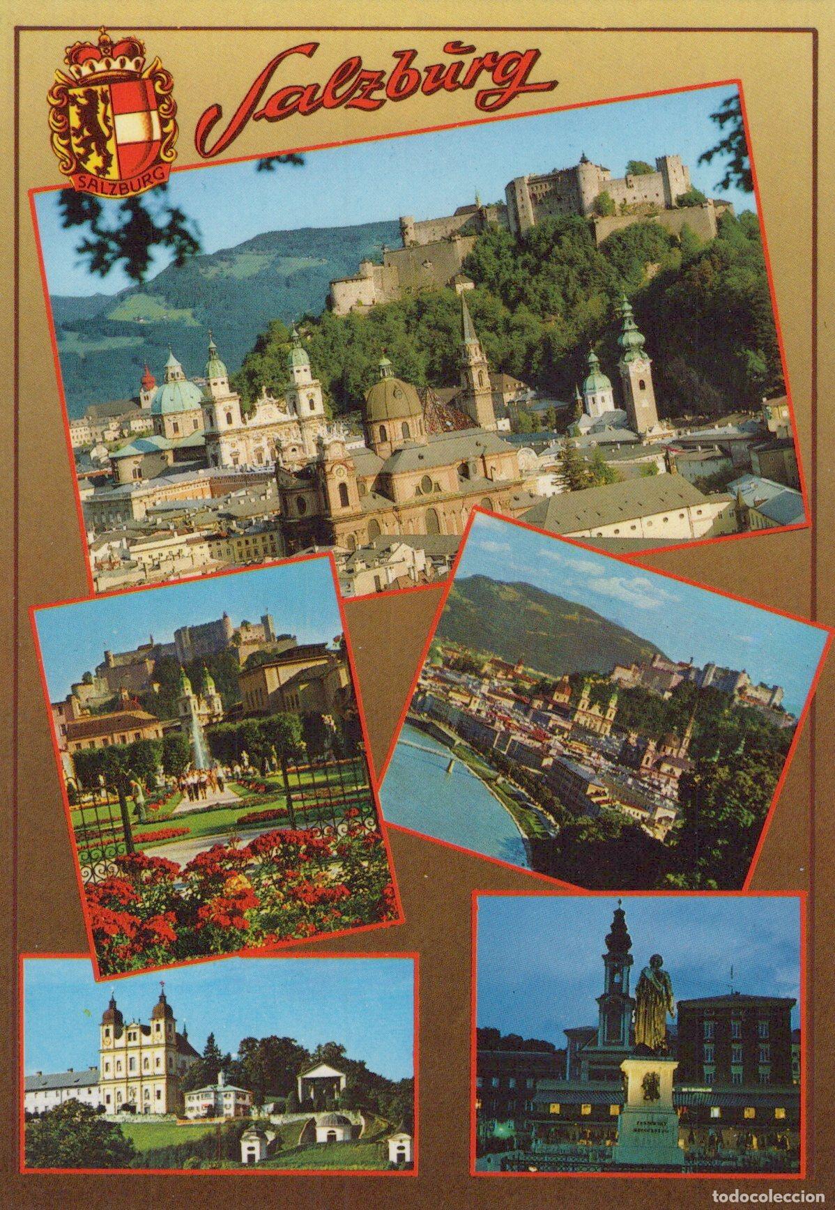 Cartoline: Austria Salzburg Hohensalzburg Fortress Cityscape Collage Unposted *YAX893