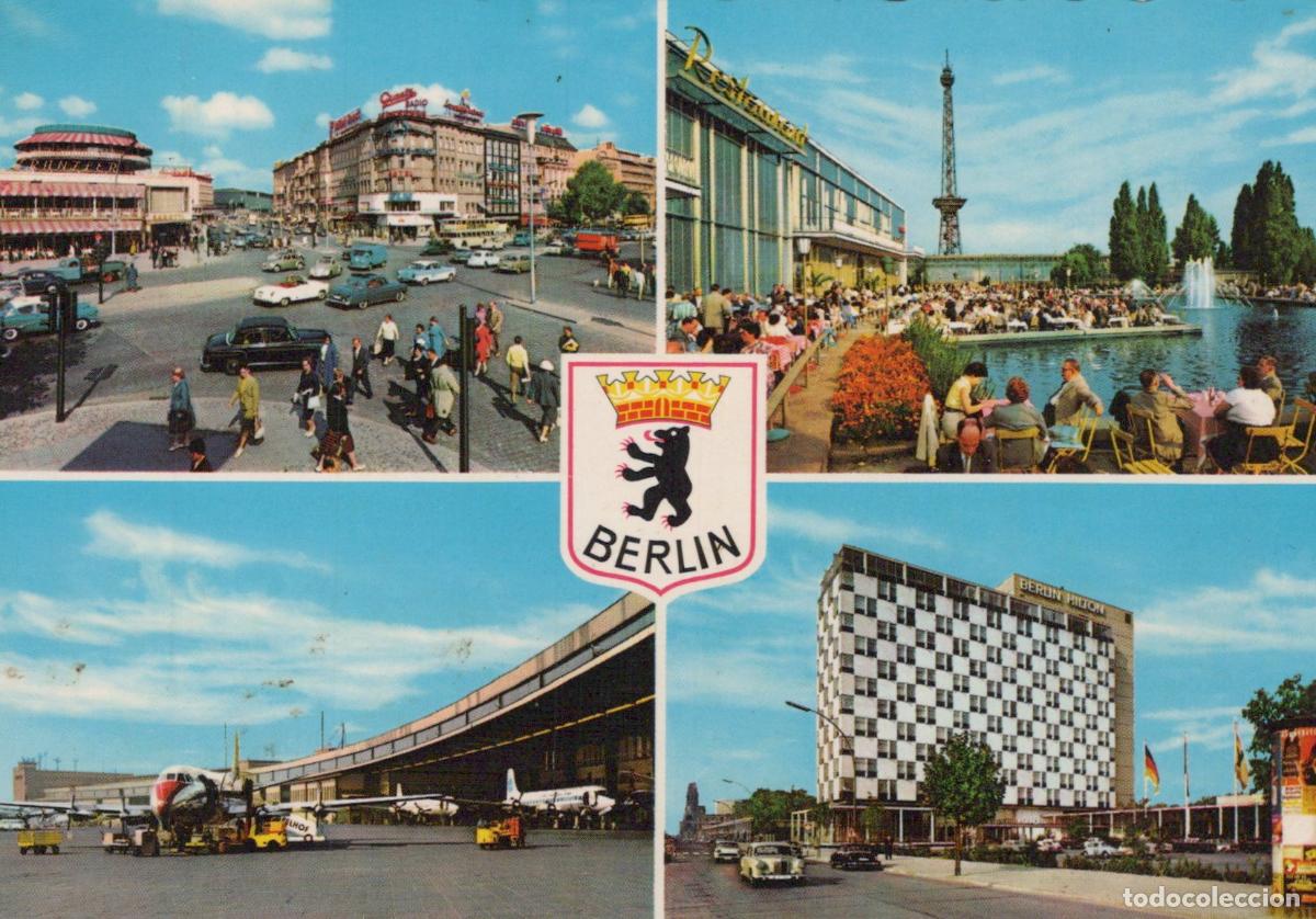 Cartoline: Germany Berlin Collage City Scenes Airport and Hotel *YAX157