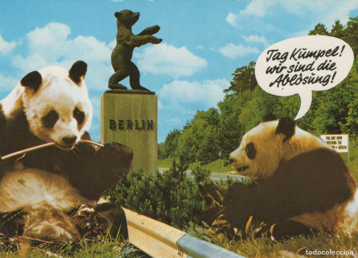 Postais: Germany Berlin Autobahn Entrance With Pandas and Bear Statue Unposted *YAX175