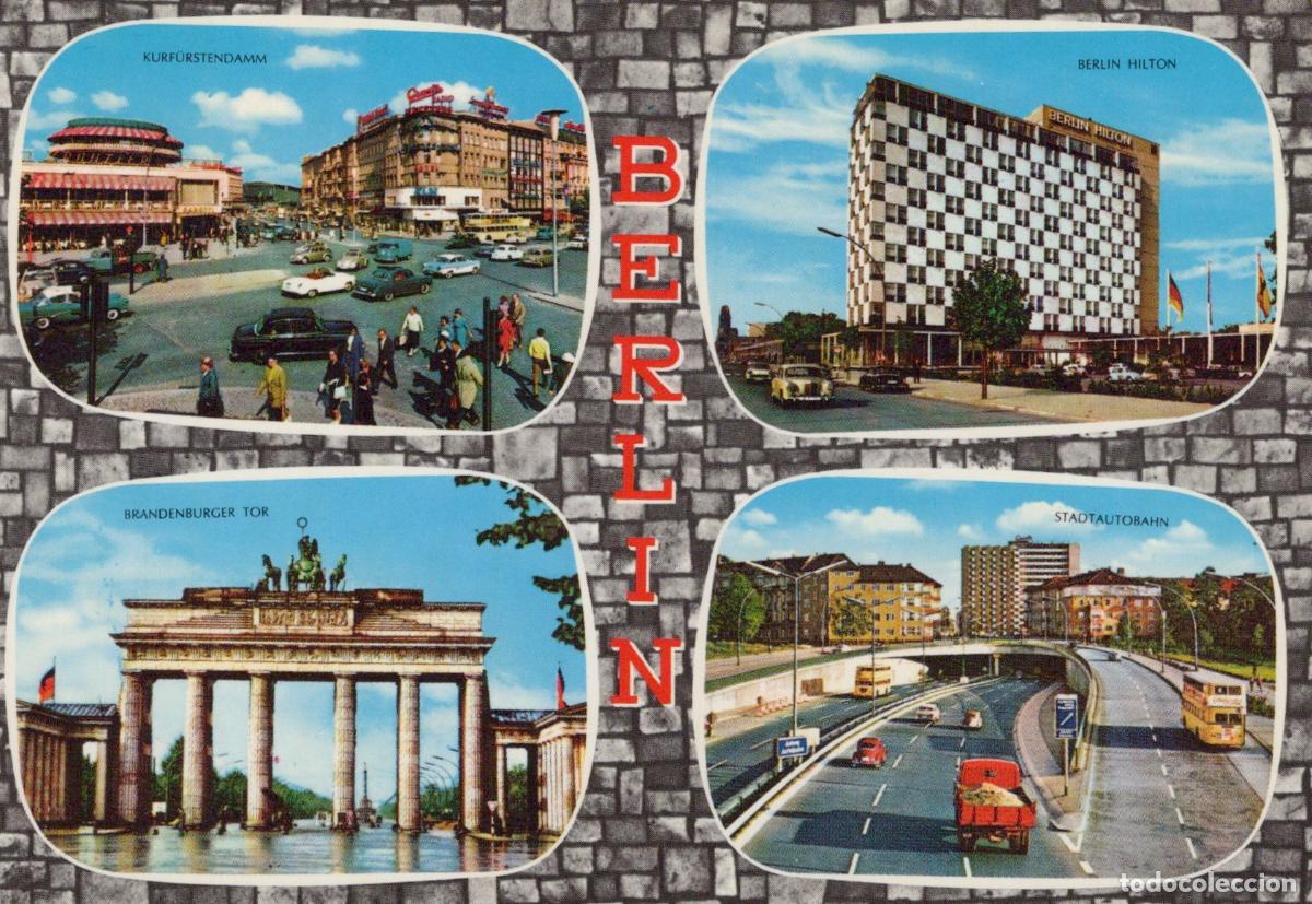 Postais: Germany Berlin Collage Kurf&uuml;rstendamm Hilton Brandenburg Gate *YAX258