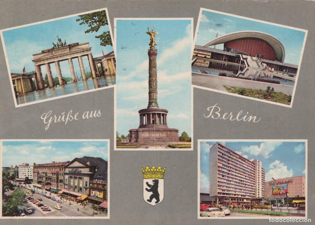 Postales: Germany Berlin Collage Brandenburg Gate Victory Column Congress Hall *YAX288