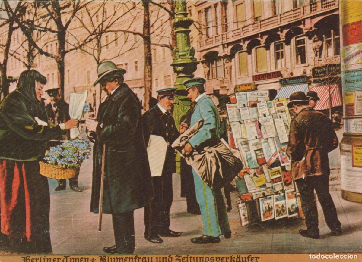 Postais: Germany Berlin Street Scene Flower Woman and Newspaper Seller Unposted *YAX239
