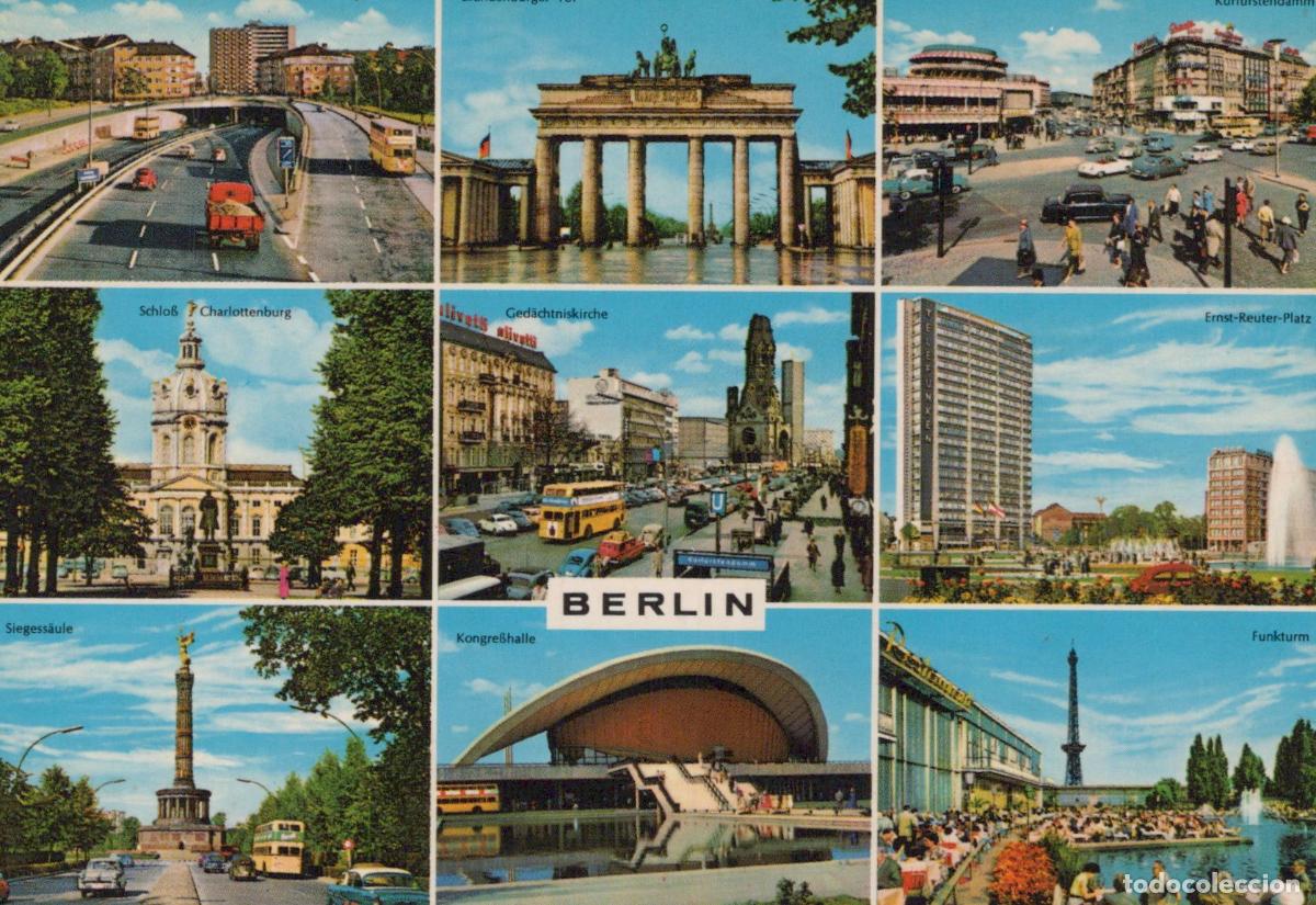 Postcards: Germany Berlin Multi View Brandenburg Gate Charlottenburg Unposted *YAX404