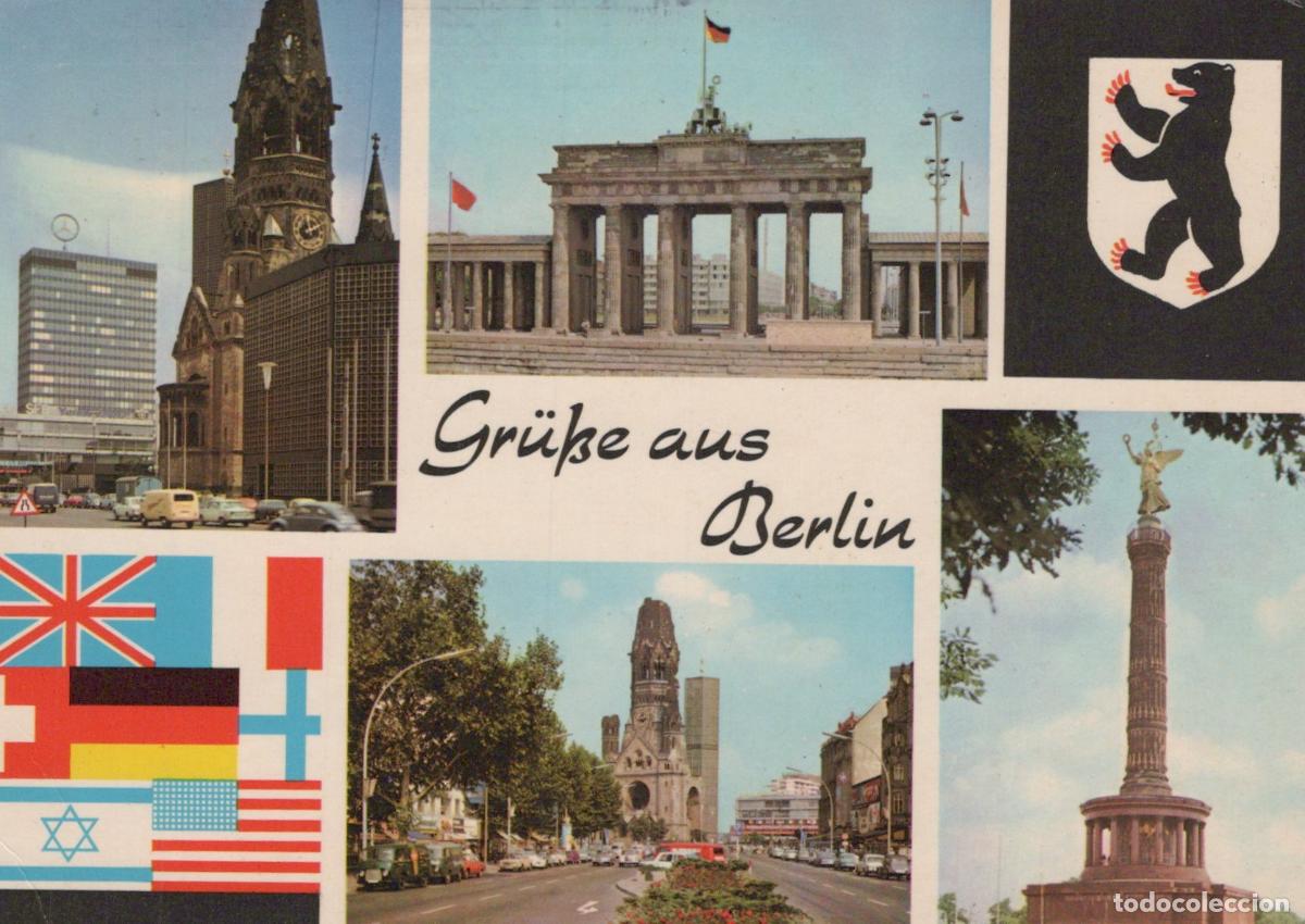 Postcards: Germany Berlin Collage Brandenburg Gate Kaiser Wilhelm Memorial Church *YAX263