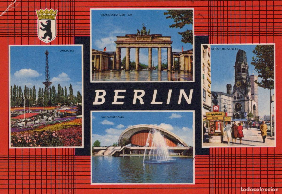 Postcards: Germany Berlin Multi View Brandenburg Gate Funkturm Kongresshalle *YAX426