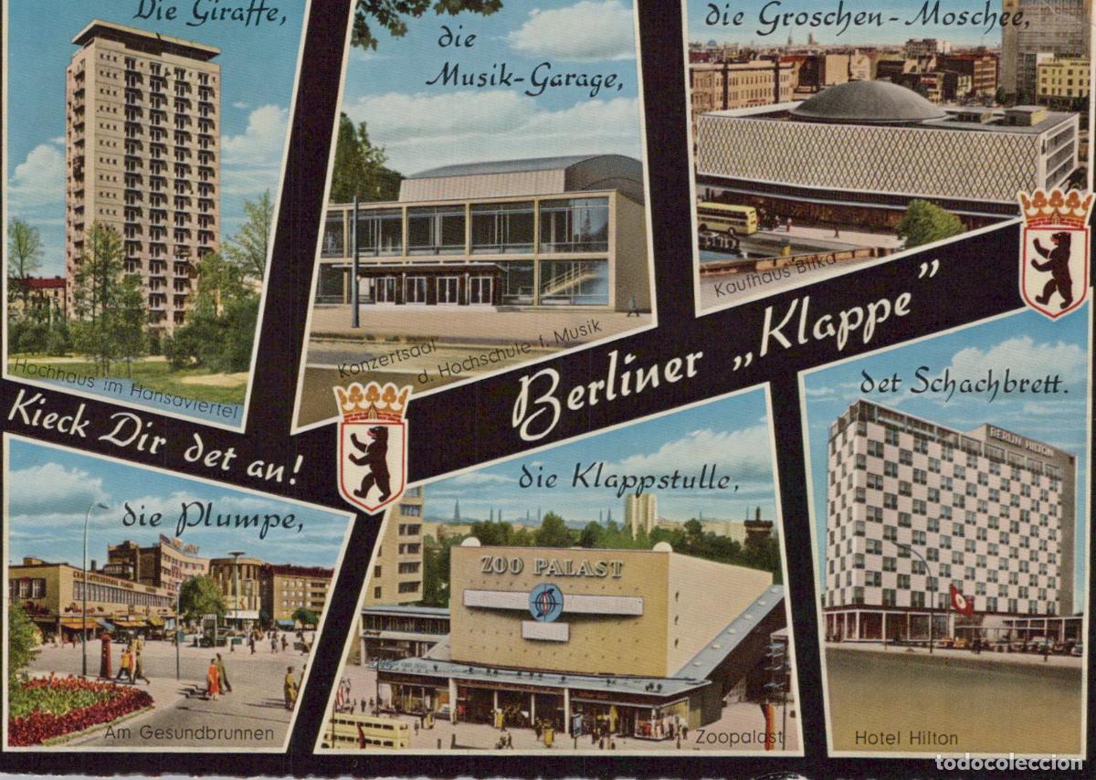 Cartes Postales: Germany Berlin Collage Hansaviertel Hilton Hotel Zoo Palast Unposted *YAX307