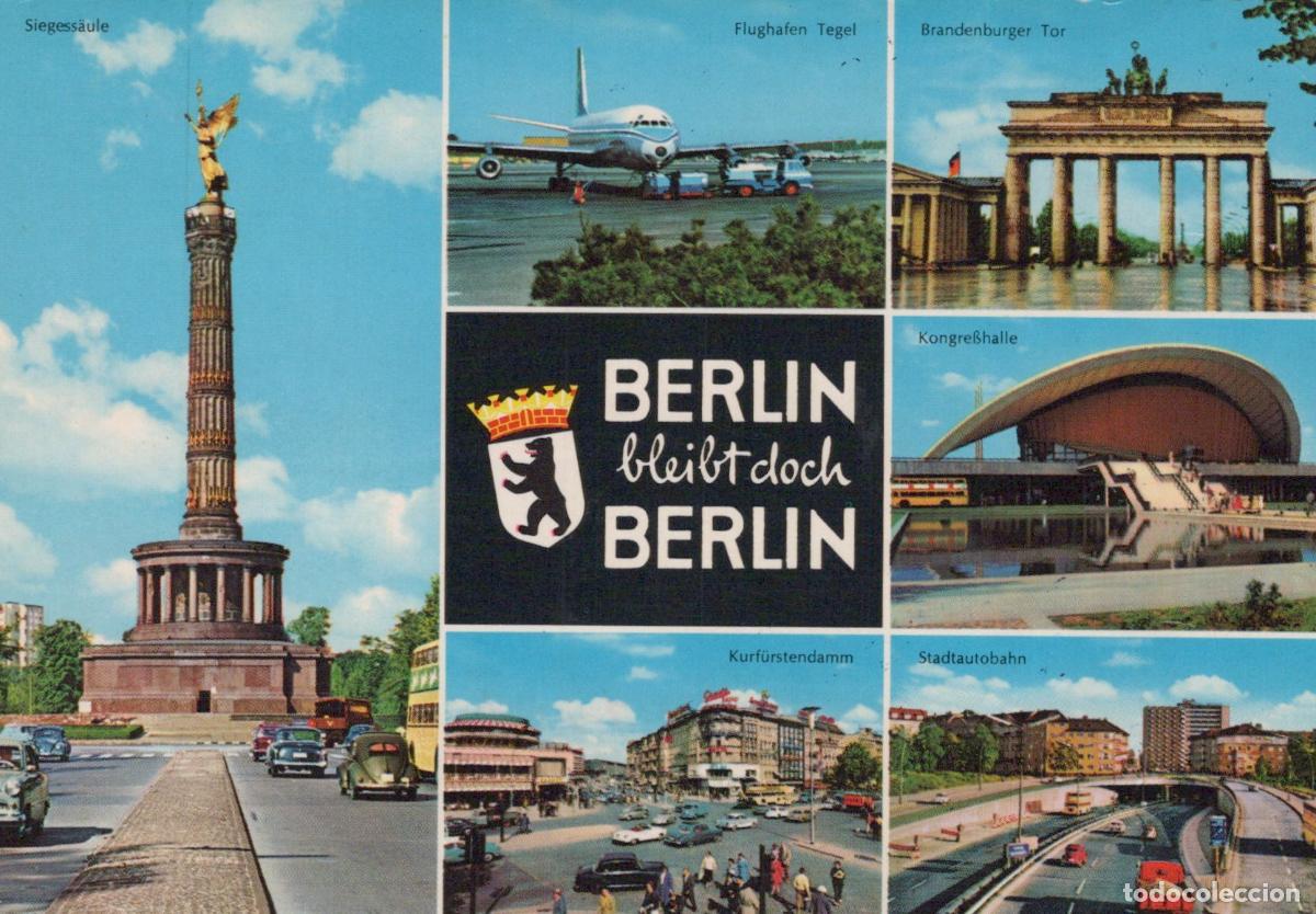 Cartes Postales: Germany Berlin Siegesaule Brandenburg Gate Tegel Airport Congress Hall *YAX311