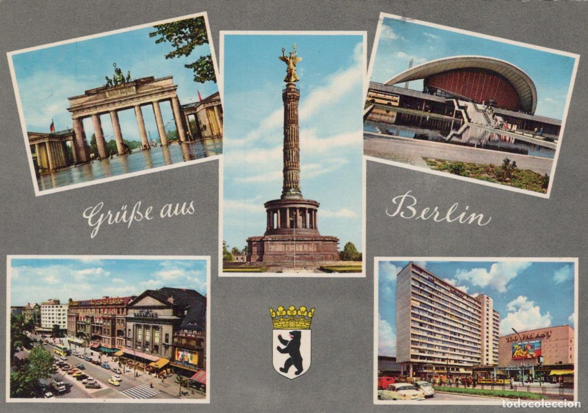 Cartes Postales: Germany Berlin Collage Brandenburg Gate Victory Column Congress Hall Zoo *YAX313