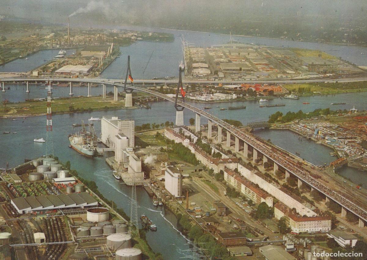 Postais: Germany Hamburg Aerial View of K&ouml;hlbrandbr&uuml;cke Bridge and Unposted *YAX317