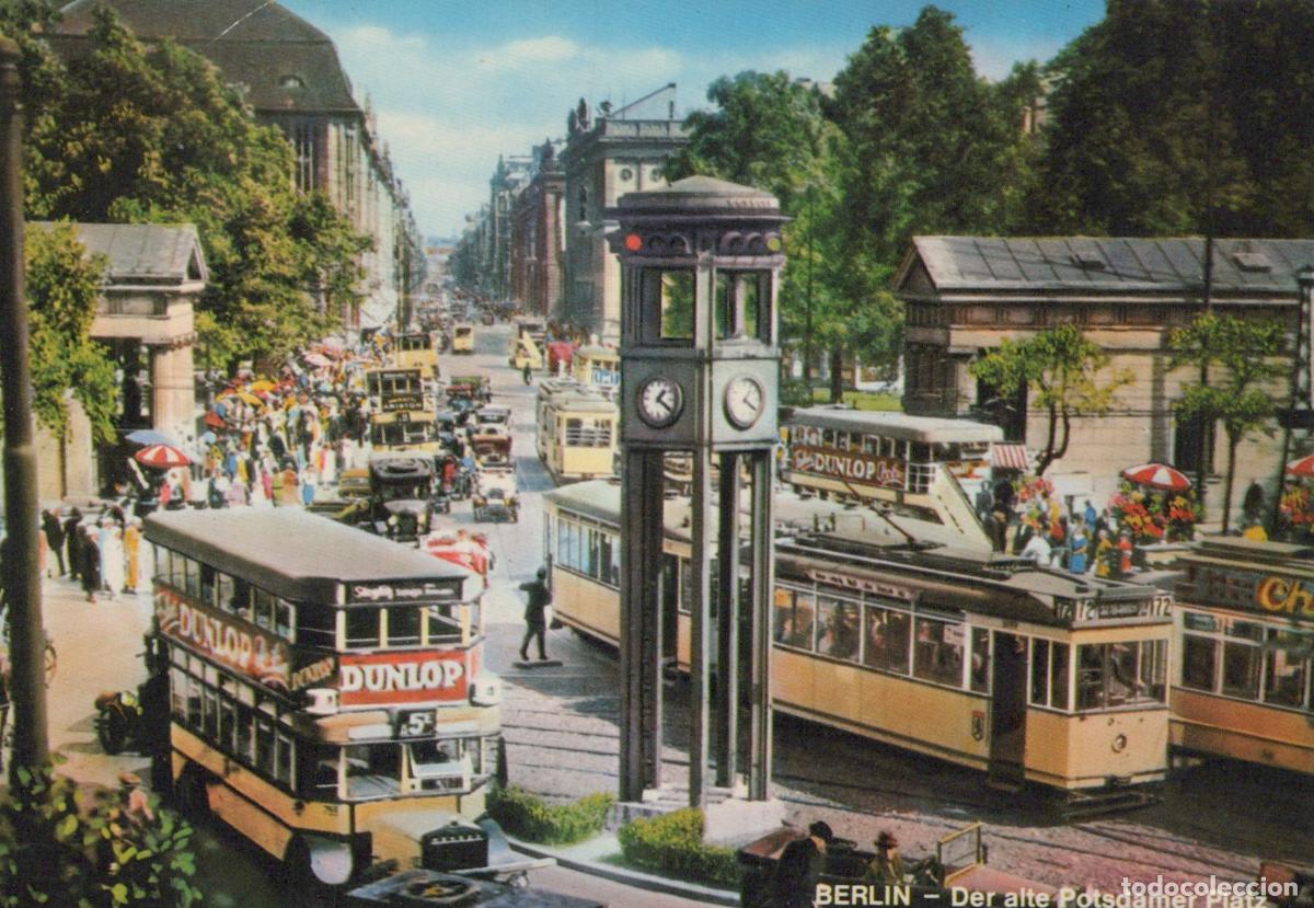 Postcards: Germany Berlin Potsdamer Platz With Historic Traffic Tower Trams and *YAX325