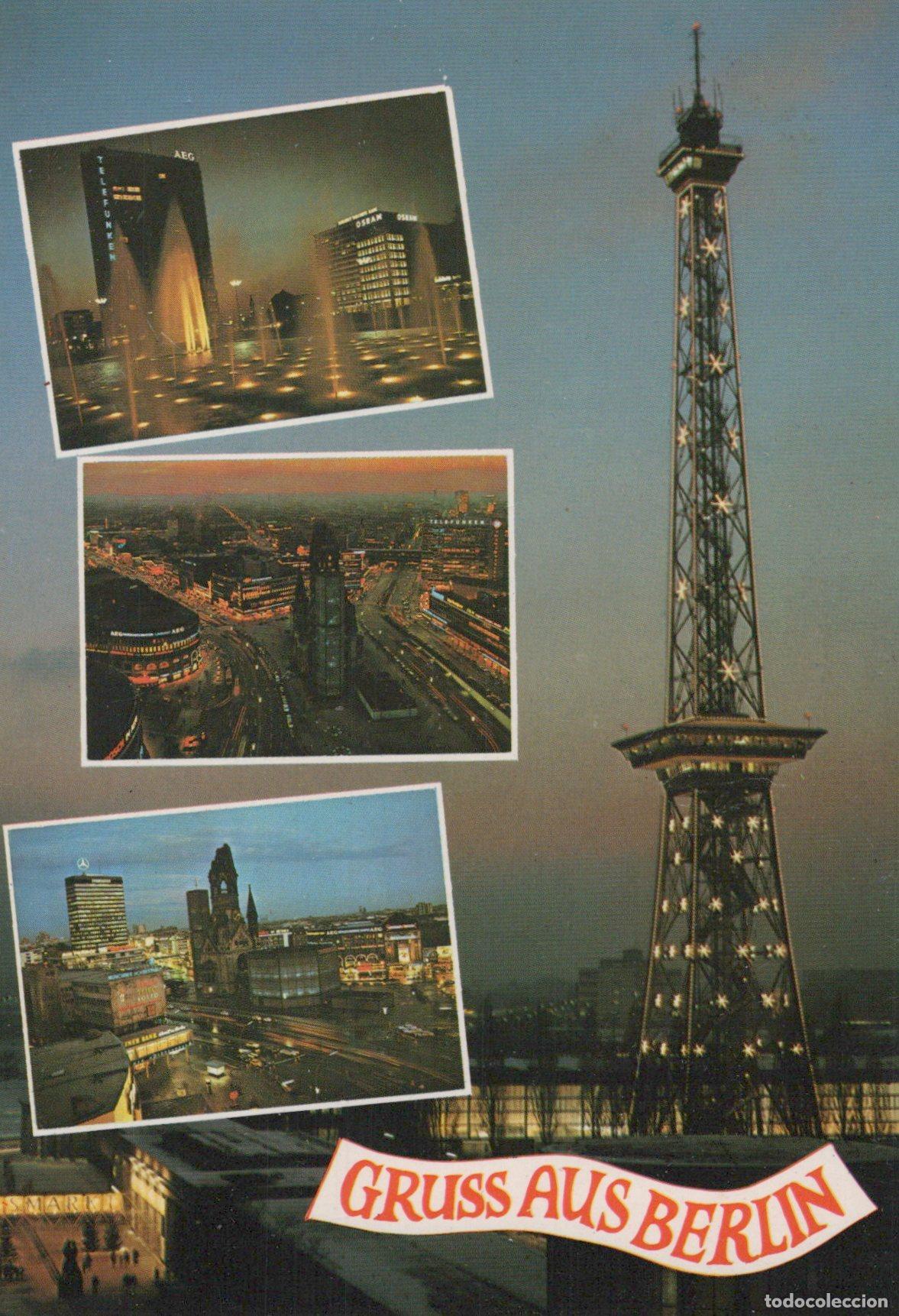 Postais: Germany Berlin Radio Tower and City Views At Night Unposted *YAX593