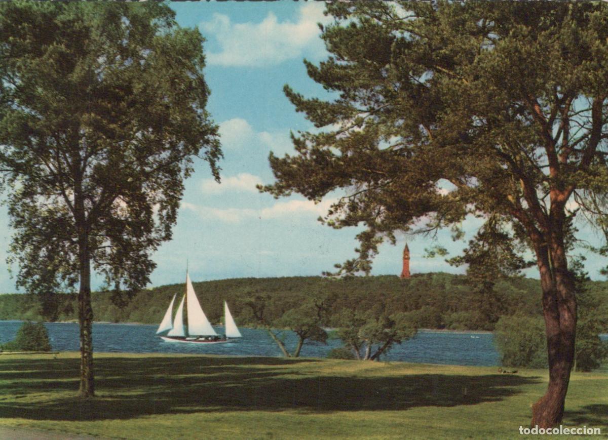 Postais: Germany Berlin Havel Lake Sailboats Tower Vintage *YAX381