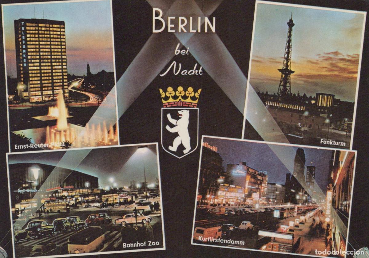 Cartes Postales: Germany Berlin At Night Ernst Reuter Platz Funkturm Bahnhof Zoo *YAX387
