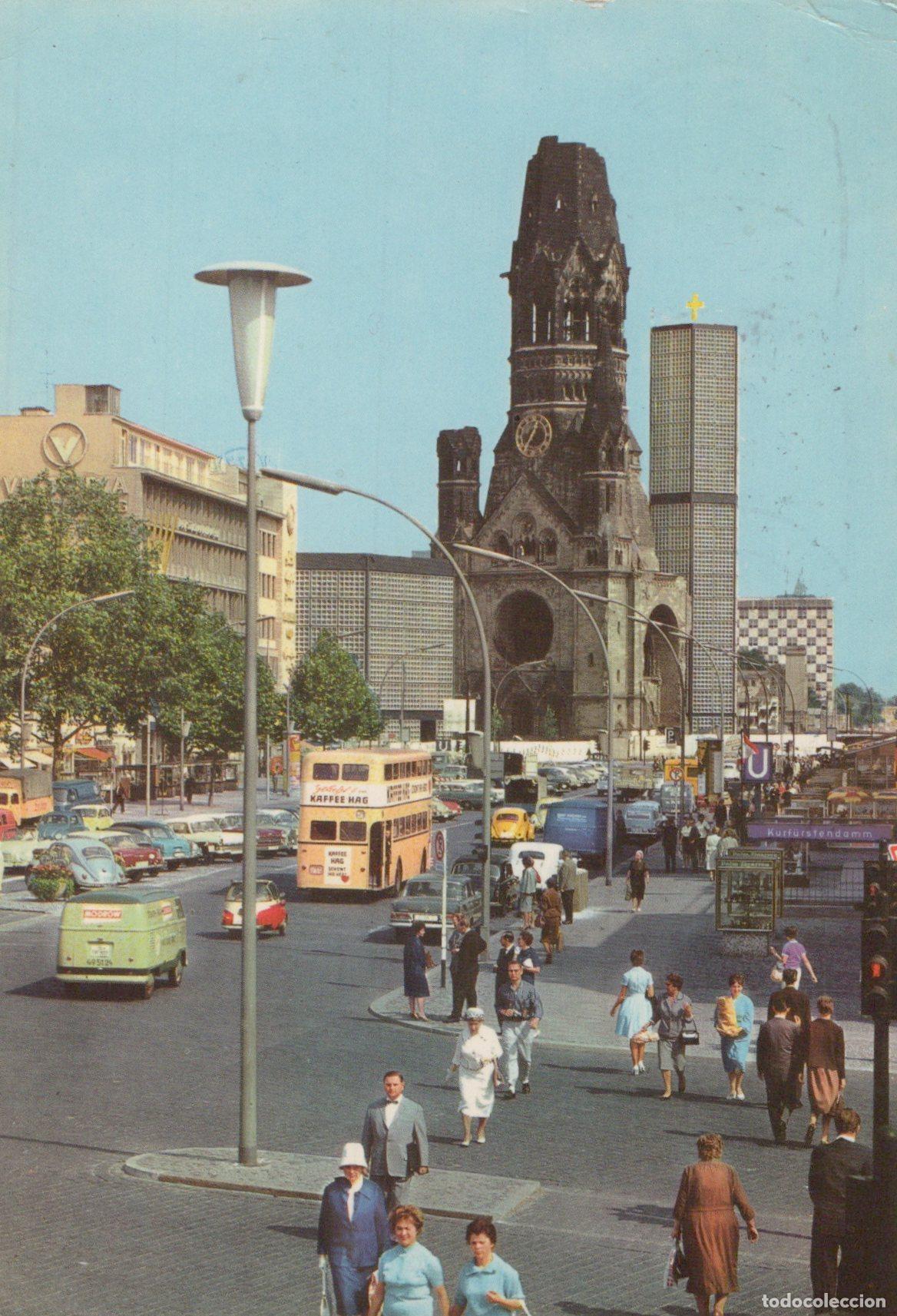 Cartes Postales: Germany Berlin Kaiser Wilhelm Memorial Church Kurf&uuml;rstendamm Street *YAX607