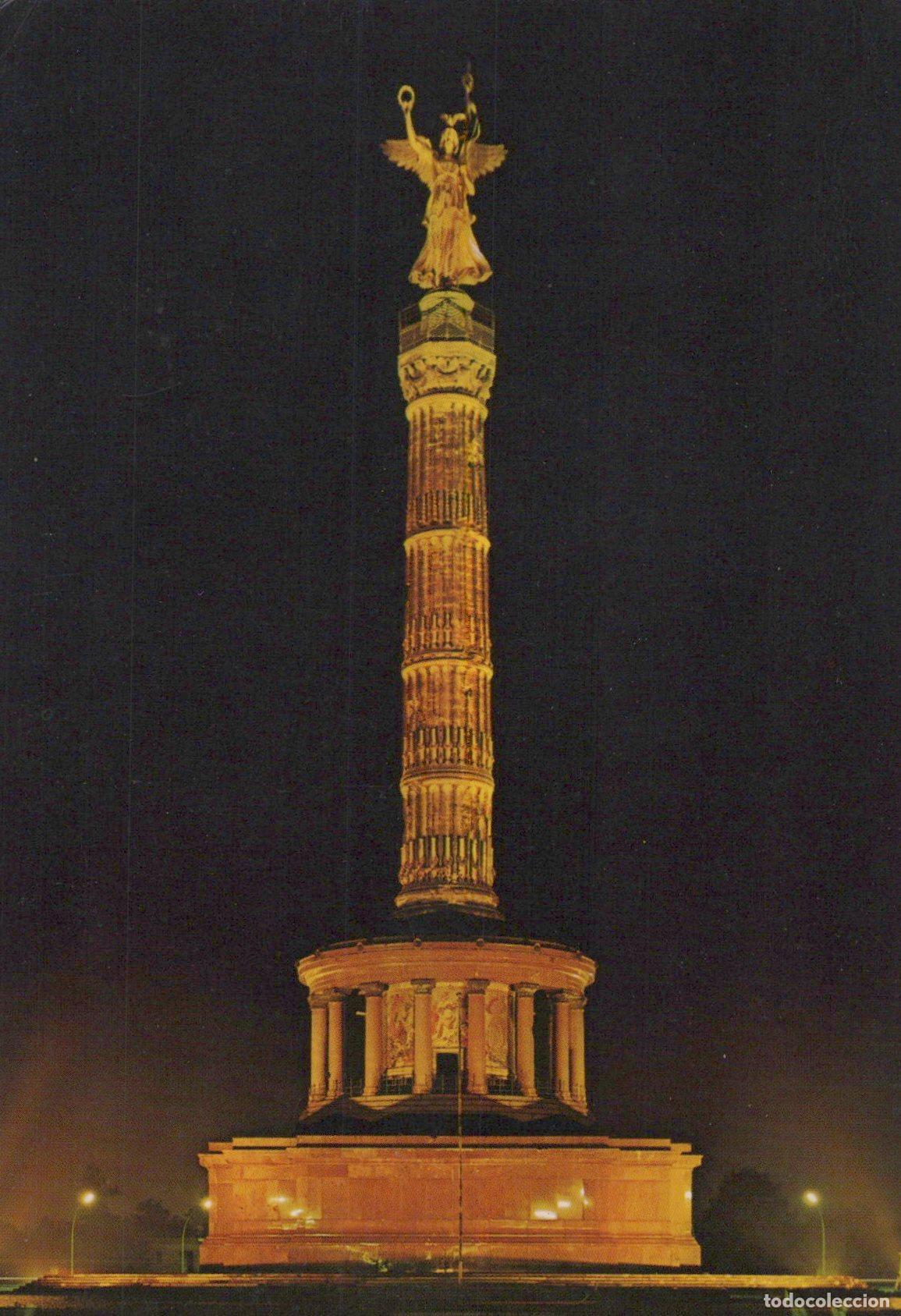 Cartes Postales: Germany Berlin Victory Column Illuminated At Night Unposted *YAX629