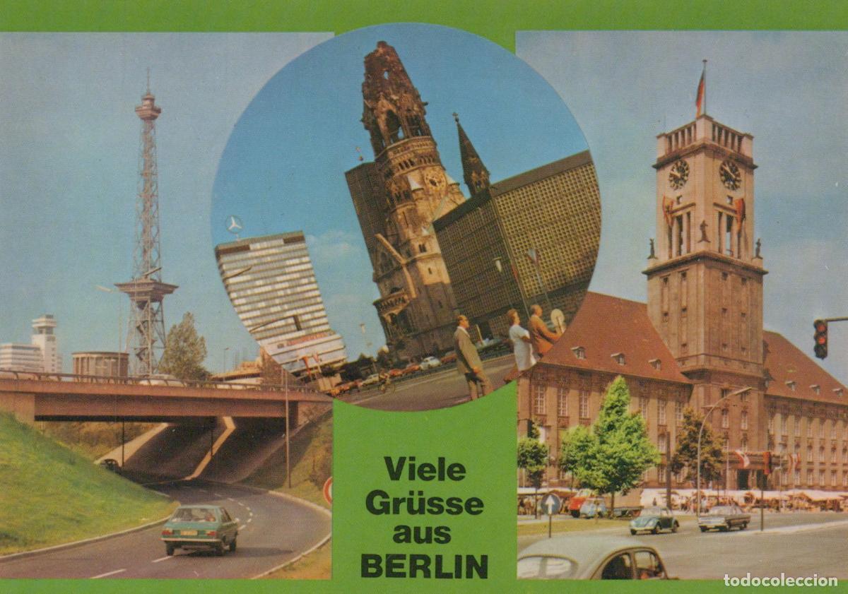 Postcards: Germany Berlin Collage Funkturm Ged&auml;chtniskirche Europa Center Unposted *YAX407