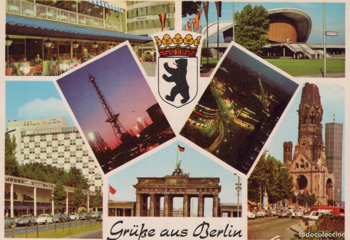 Postcards: Germany Berlin Collage Kranzler Eck Kongresshalle Funkturm City Unposted *YAX413