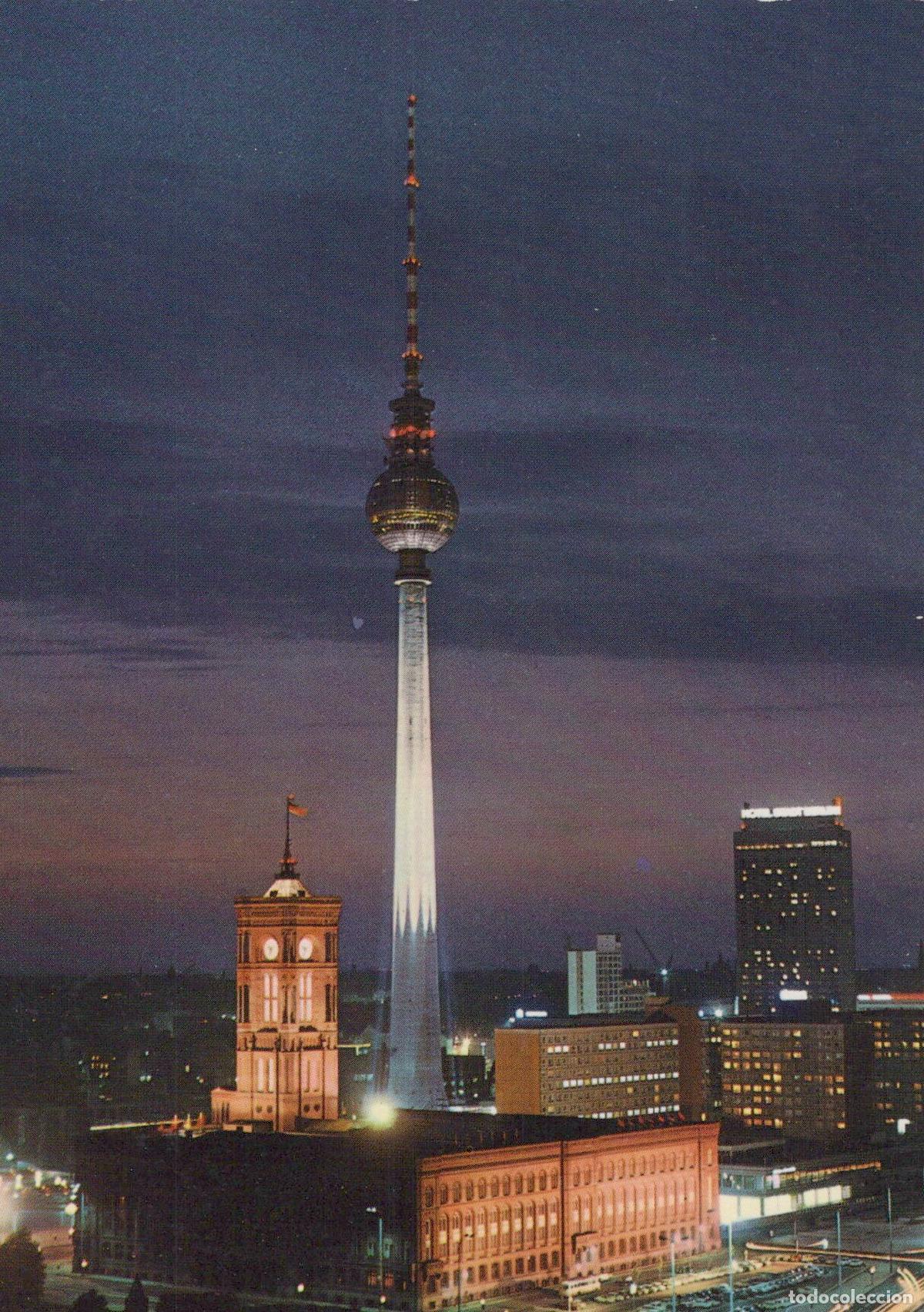 Postcards: Germany Berlin TV Tower Rotes Rathaus At Night Architecture *YAX651