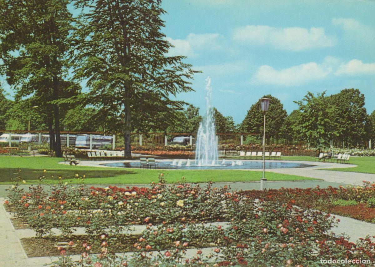 Postcards: Germany Berlin Treptow Rosengarten Park Fountain Rose Garden Train View *YAX419