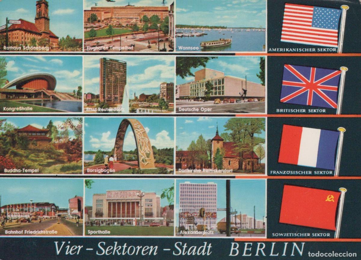 Postais: Germany Berlin Four Sectors City Collage Rathaus Sch&ouml;neberg Tempelhof *YAX471