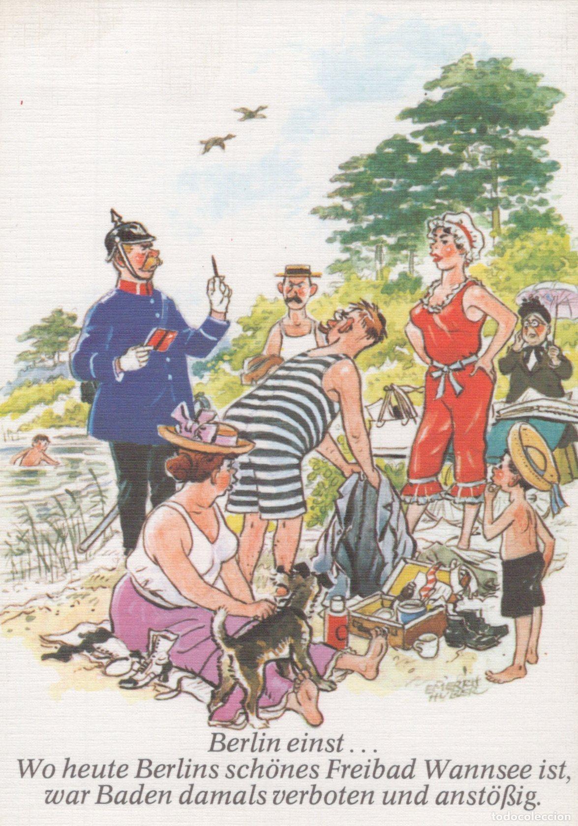 Postais: Germany Berlin Wannsee Beach Police Officer Arresting Swimmers Unposted *YAX711
