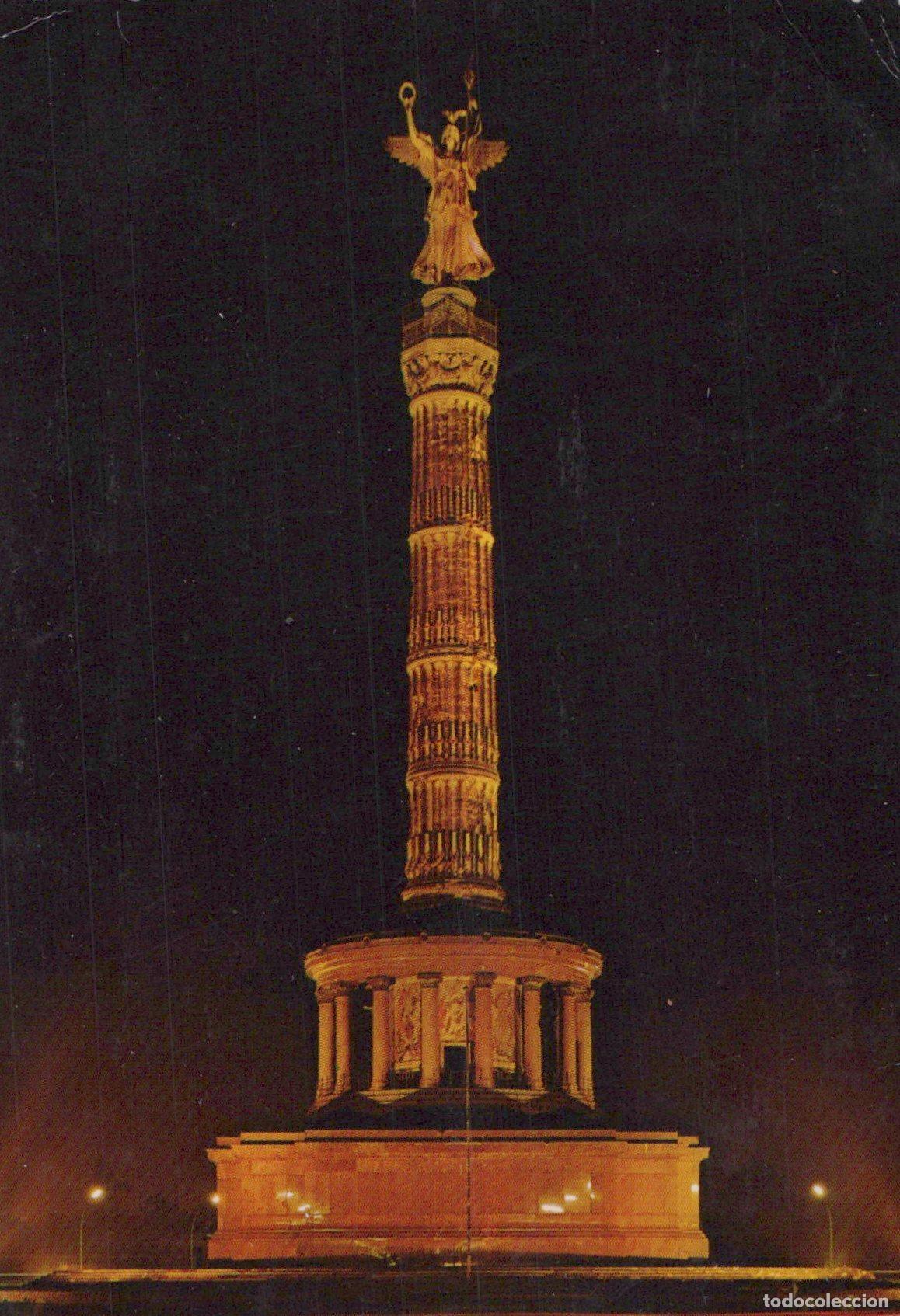 Postales: Germany Berlin Victory Column Illuminated At Night Architecture *YAX753