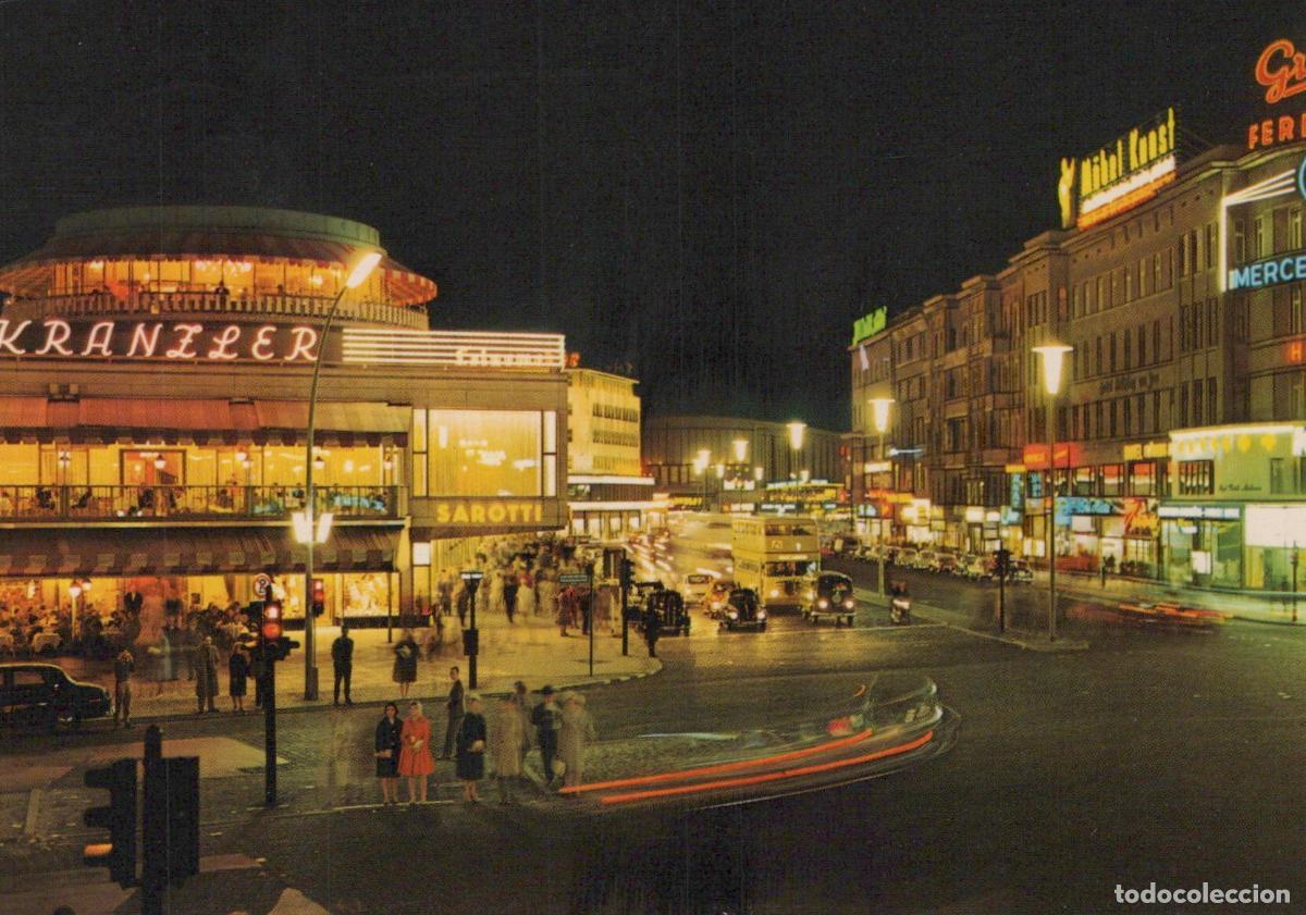 Postales: Germany Berlin Cafe Kranzler At Kurfurstendamm Night View 1950s *YAX520