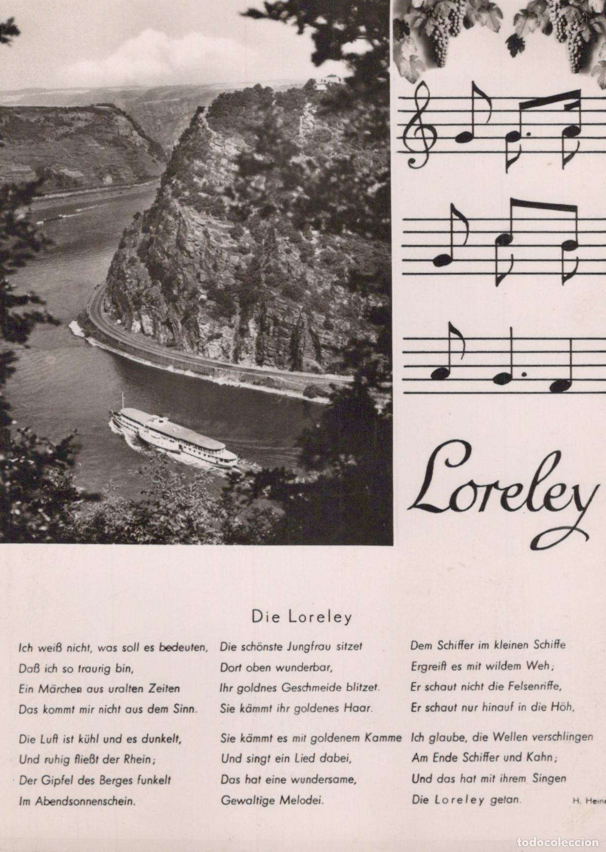 Postcards: Germany Loreley Rock Rhine River Steamboat Music Real Photo Unposted *YAX793