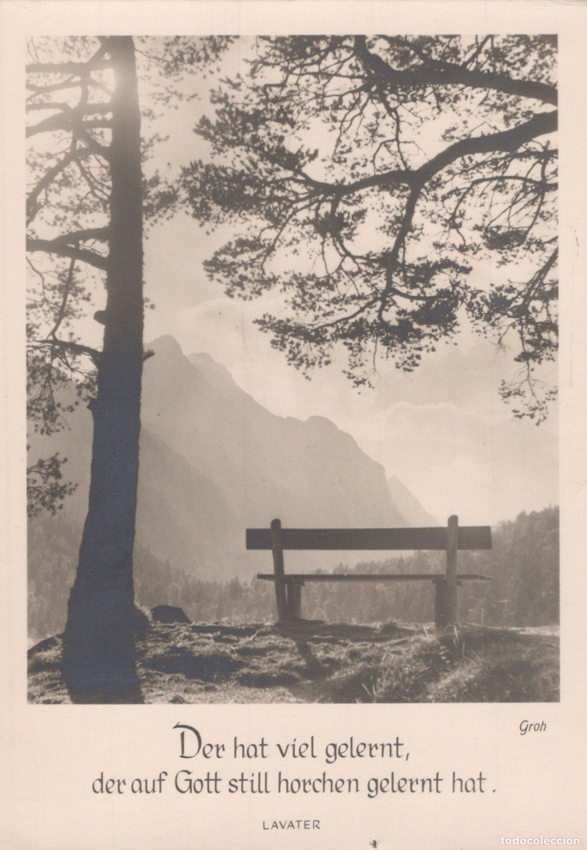 Cartoline: Germany Bad Kohlgrub Mountain Landscape Bench Tree Quote Groh Lavater *YAX811