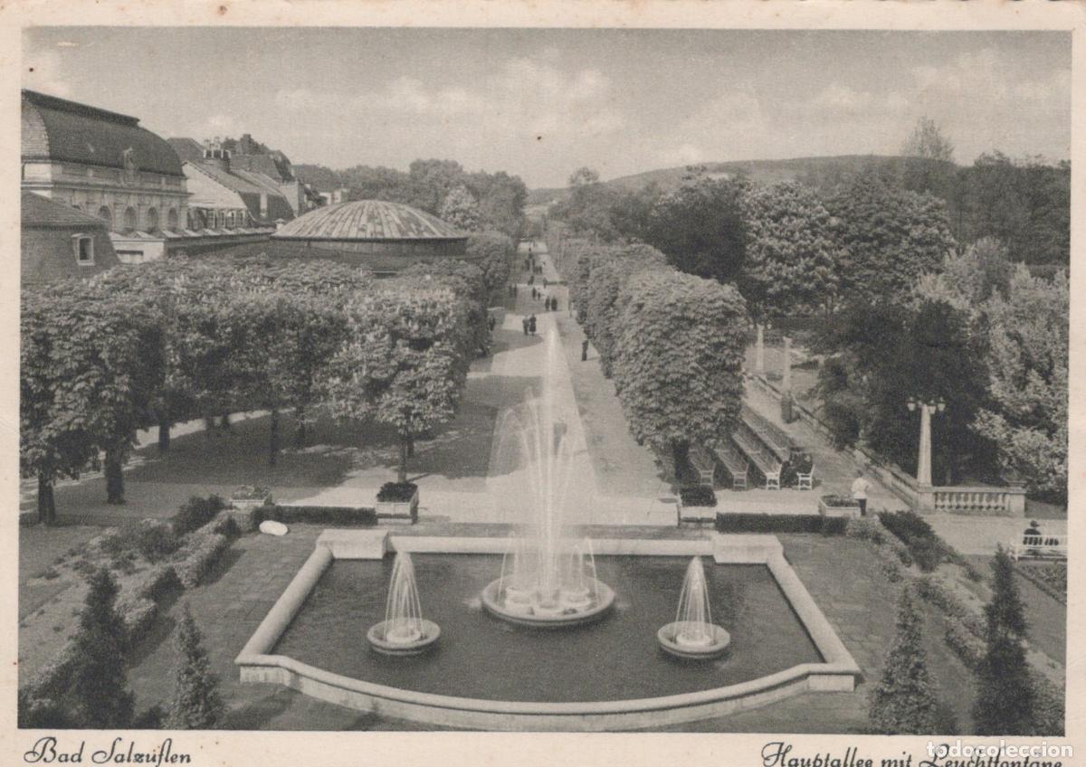 Postales: Germany Bad Salzuflen Hauptallee mit Leuchtfont&auml;ne 1950s Unposted *YAX845