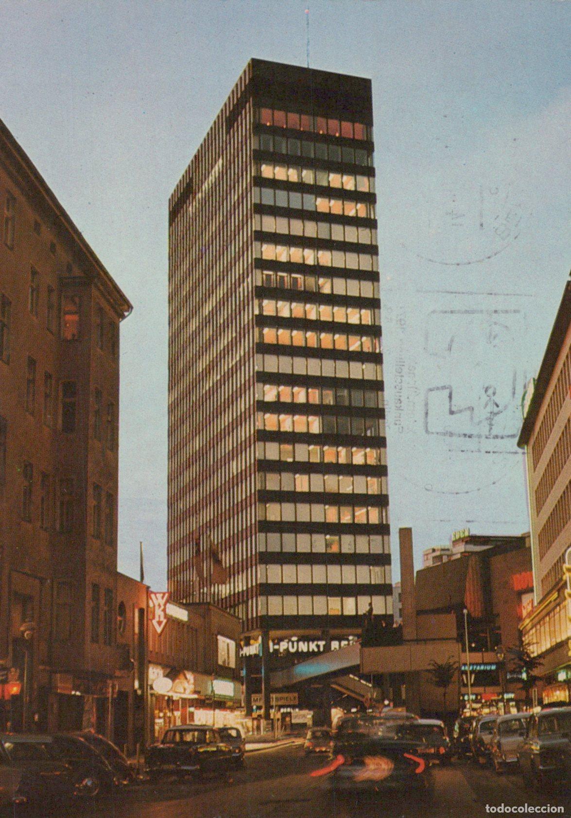 Postcards: Germany Hamburg City Center Punkt Hochhaus Skyscraper Street View 1970s *YAX590