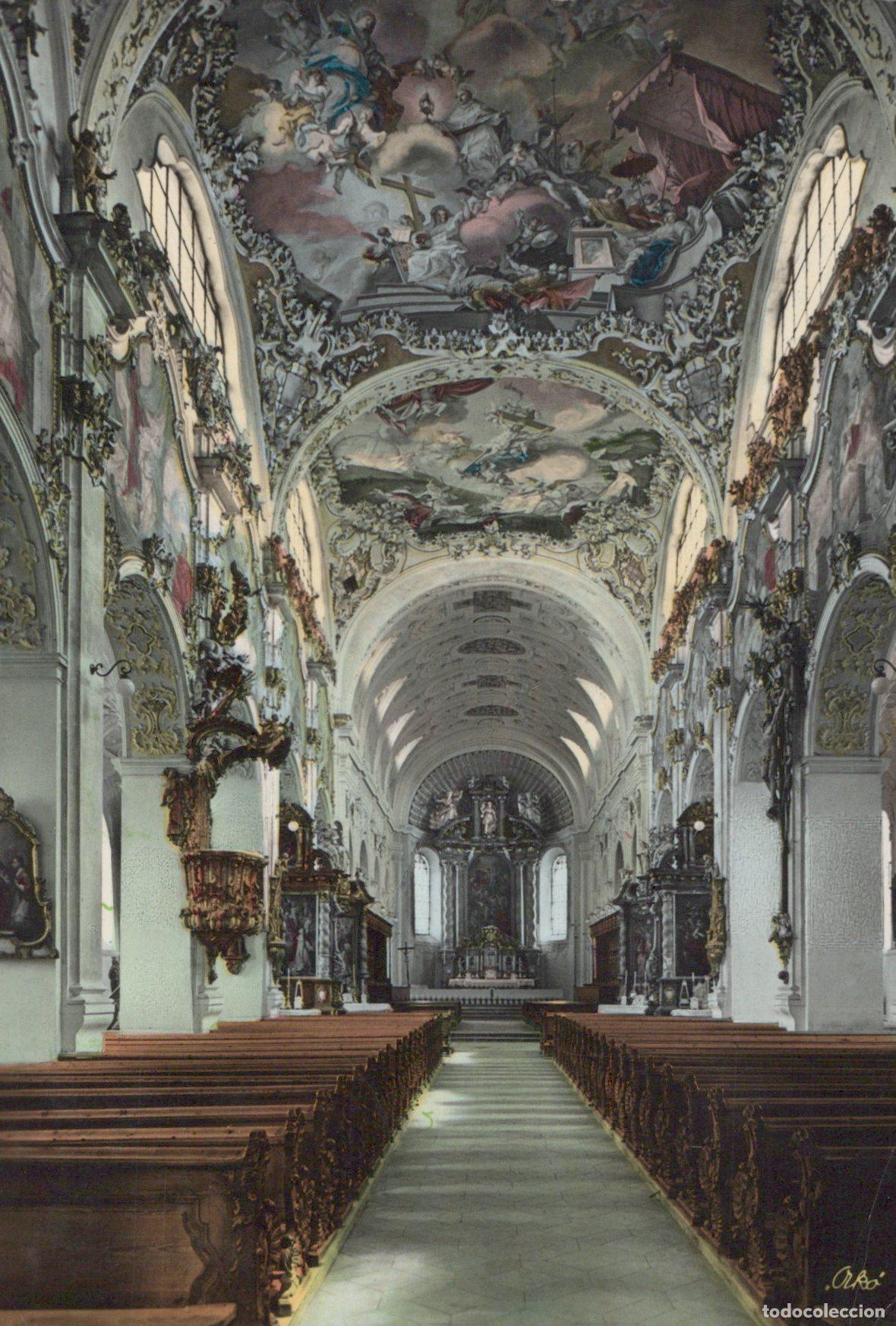 Postais: Germany Steingaden Welfenm&uuml;nster Abbey Church Interior Baroque Ceiling *YAX928