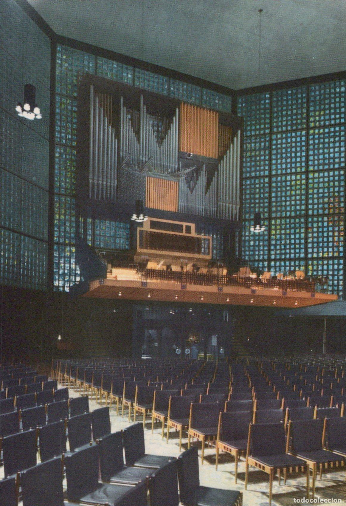 Postcards: Germany Berlin Kaiser Wilhelm Memorial Church Interior Organ Unposted *YAX620